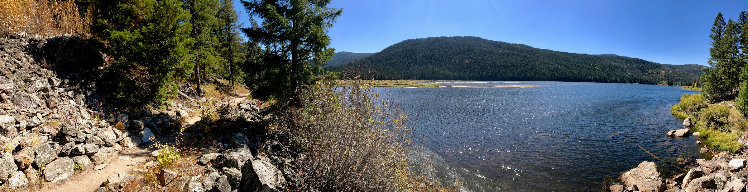 Lone Eagle Peak and Crater Lake from Monarch Lake · Featured Route COTREX